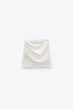 Mini jupe drapée blanc Zara
