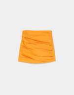 Minijupe plissée orange Bershka