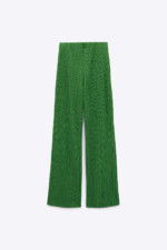 Pantalon plissé vert Zara