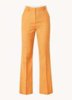 Pantalon taille haute coupe évasée avec passepoilé orange Sandro