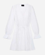 Robe dentelle courte à détails ajourés blanc The Kooples