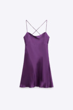 Robe style lingerie satinée mauve Zara