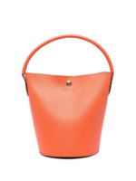 Sac seau Cuir de Russie orange Longchamps