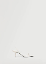 Sandales cuir talon blanc Mango