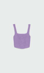 Top en maille effet corset mauve Stradivarius