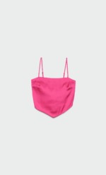 Top en satin style foulard rose Stradivarius