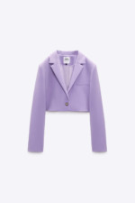 Veste courte à boutons mauve Zara