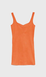 Robe corset courte orange Stradivarius