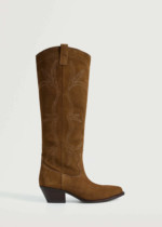 Bottes cowboy cuir brun mango