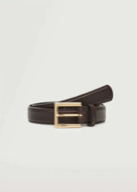 Ceinture cuir boucle carrée mango