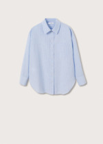 Chemise coton oversize bleu mango