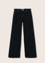 Jean droit taille haute noir mango