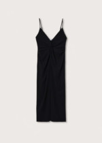 robe froncée dos ouvert noir mango