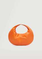 Sac porté main cuir orange mango