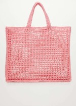 Sac shopper raphia rose mango