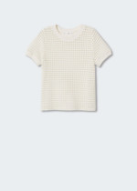 T-shirt ajouré coton beige mango