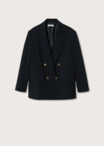 Veste double boutonnage noir mango