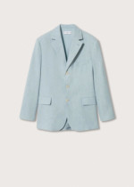 Veste lin oversize bleu mango