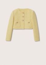 Veste tweed crop jaune mango