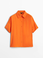 chemise-courte-orange-massimo-dutti