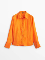 chemise-orange-soie-massimo-dutti