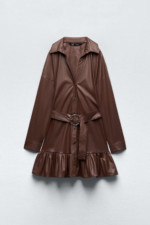 robe-similicuir-marron-zara